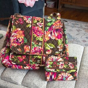 ☘️3/$25 SALE☘️Vera Bradley Colorful Floral Backpack and Wallet Set